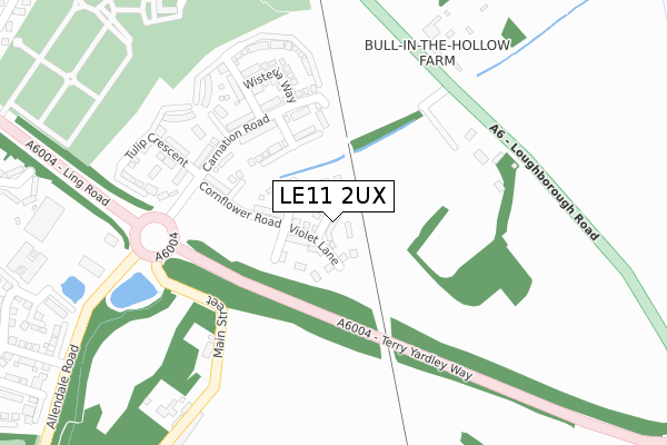 LE11 2UX map - large scale - OS Open Zoomstack (Ordnance Survey)