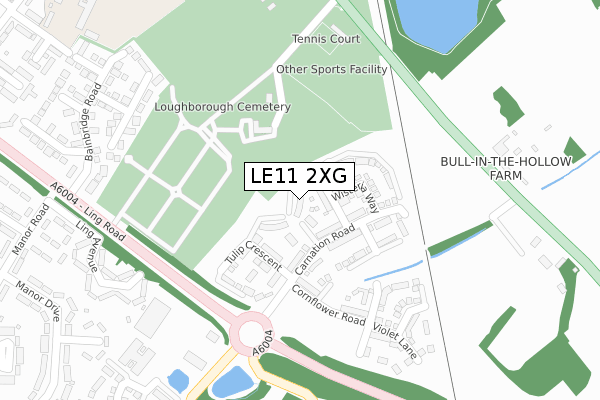 LE11 2XG map - large scale - OS Open Zoomstack (Ordnance Survey)