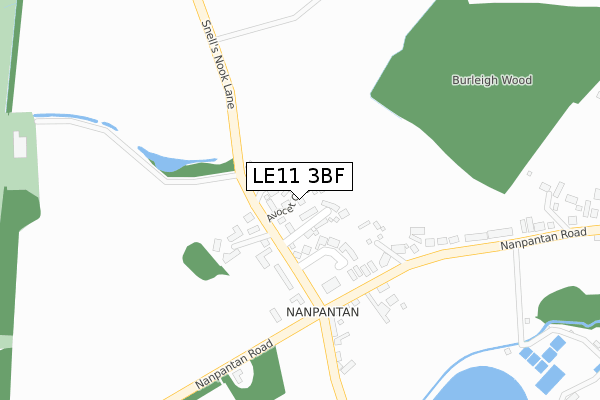 LE11 3BF map - large scale - OS Open Zoomstack (Ordnance Survey)