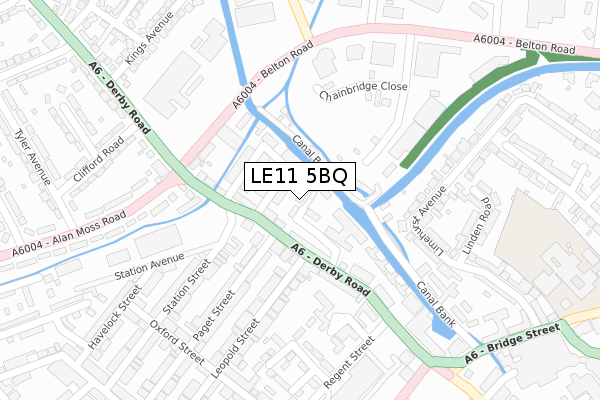 LE11 5BQ map - large scale - OS Open Zoomstack (Ordnance Survey)