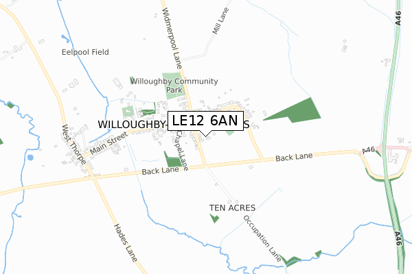 LE12 6AN map - small scale - OS Open Zoomstack (Ordnance Survey) LE12 6AN map - small scale - OS Open Zoomstack (Ordnance Survey)