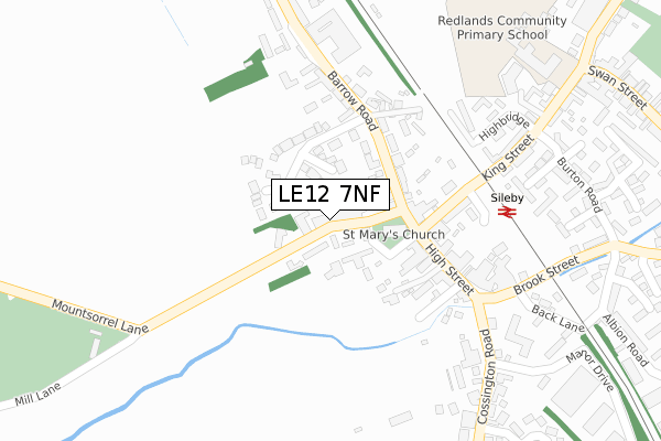 LE12 7NF map - large scale - OS Open Zoomstack (Ordnance Survey)