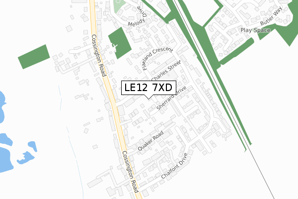 LE12 7XD map - large scale - OS Open Zoomstack (Ordnance Survey) LE12 7XD map - large scale - OS Open Zoomstack (Ordnance Survey)