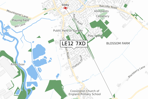 LE12 7XD map - small scale - OS Open Zoomstack (Ordnance Survey) LE12 7XD map - small scale - OS Open Zoomstack (Ordnance Survey)