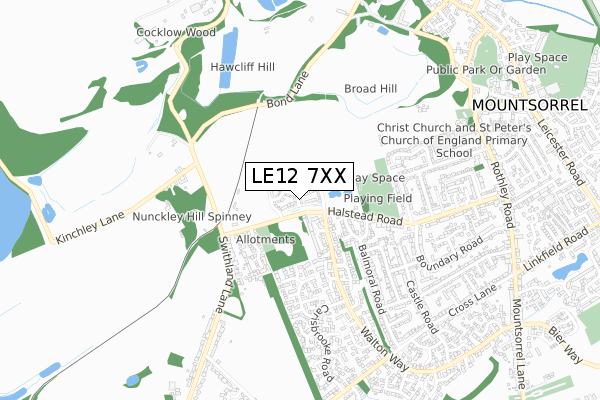 LE12 7XX map - small scale - OS Open Zoomstack (Ordnance Survey) LE12 7XX map - small scale - OS Open Zoomstack (Ordnance Survey)