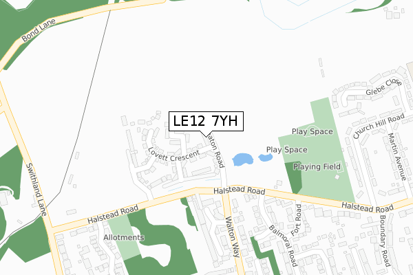LE12 7YH map - large scale - OS Open Zoomstack (Ordnance Survey) LE12 7YH map - large scale - OS Open Zoomstack (Ordnance Survey)