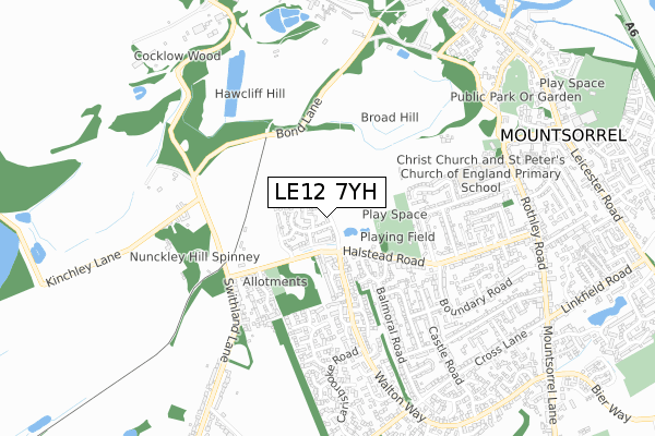 LE12 7YH map - small scale - OS Open Zoomstack (Ordnance Survey) LE12 7YH map - small scale - OS Open Zoomstack (Ordnance Survey)