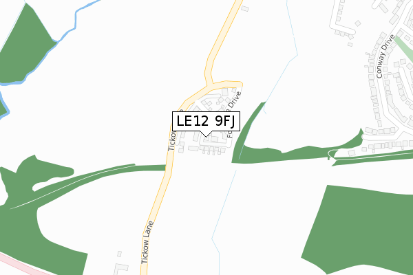 LE12 9FJ map - large scale - OS Open Zoomstack (Ordnance Survey) LE12 9FJ map - large scale - OS Open Zoomstack (Ordnance Survey)