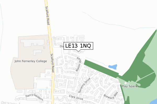 LE13 1NQ map - large scale - OS Open Zoomstack (Ordnance Survey)