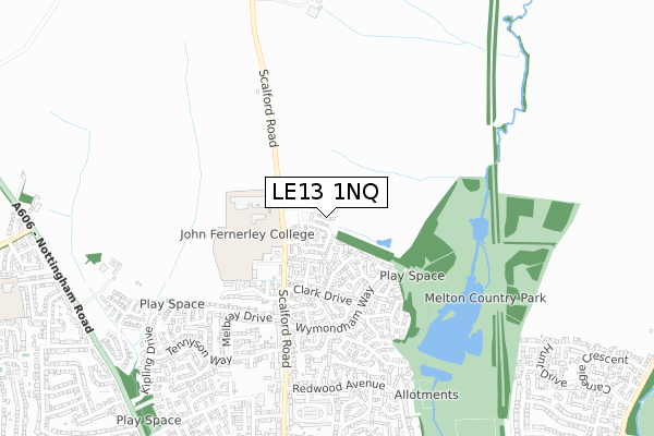 LE13 1NQ map - small scale - OS Open Zoomstack (Ordnance Survey)