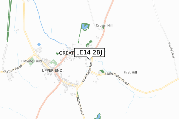 LE14 2BJ map - small scale - OS Open Zoomstack (Ordnance Survey)