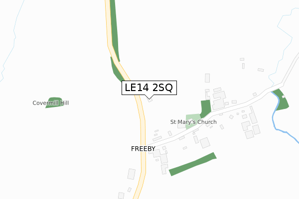 LE14 2SQ map - large scale - OS Open Zoomstack (Ordnance Survey)