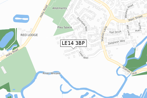 LE14 3BP map - large scale - OS Open Zoomstack (Ordnance Survey)