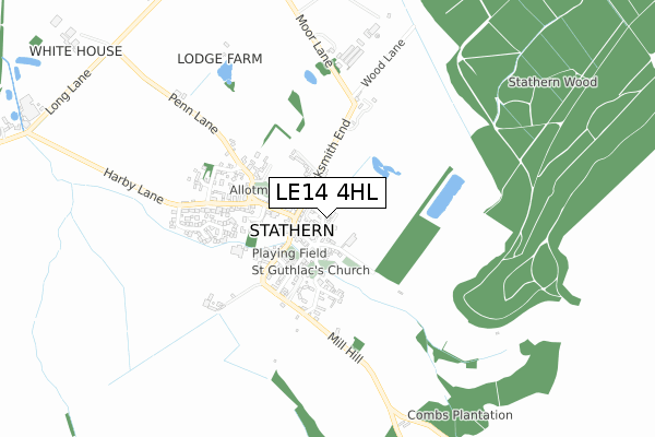 LE14 4HL map - small scale - OS Open Zoomstack (Ordnance Survey)