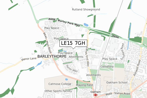 LE15 7GH map - small scale - OS Open Zoomstack (Ordnance Survey) LE15 7GH map - small scale - OS Open Zoomstack (Ordnance Survey)