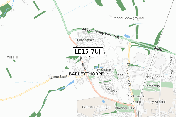 LE15 7UJ map - small scale - OS Open Zoomstack (Ordnance Survey) LE15 7UJ map - small scale - OS Open Zoomstack (Ordnance Survey)