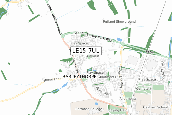 LE15 7UL map - small scale - OS Open Zoomstack (Ordnance Survey)