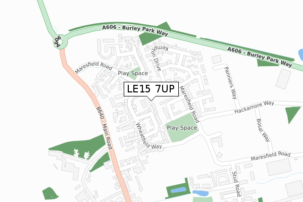 LE15 7UP map - large scale - OS Open Zoomstack (Ordnance Survey)
