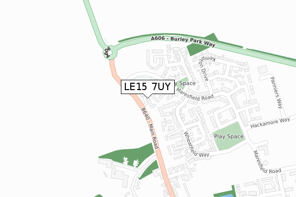 LE15 7UY map - large scale - OS Open Zoomstack (Ordnance Survey) LE15 7UY map - large scale - OS Open Zoomstack (Ordnance Survey)