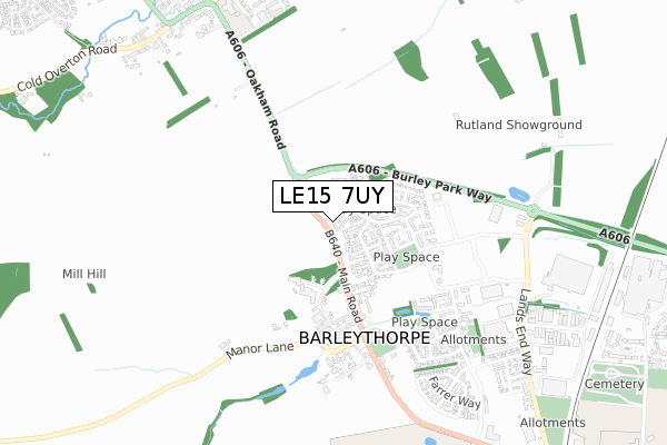 LE15 7UY map - small scale - OS Open Zoomstack (Ordnance Survey) LE15 7UY map - small scale - OS Open Zoomstack (Ordnance Survey)