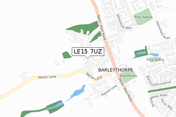 LE15 7UZ map - large scale - OS Open Zoomstack (Ordnance Survey) LE15 7UZ map - large scale - OS Open Zoomstack (Ordnance Survey)