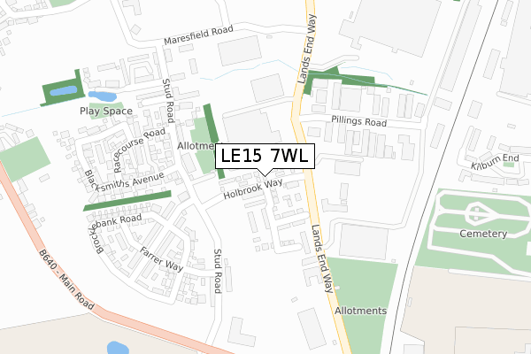 LE15 7WL map - large scale - OS Open Zoomstack (Ordnance Survey) LE15 7WL map - large scale - OS Open Zoomstack (Ordnance Survey)