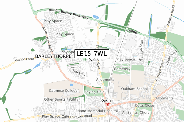LE15 7WL map - small scale - OS Open Zoomstack (Ordnance Survey) LE15 7WL map - small scale - OS Open Zoomstack (Ordnance Survey)