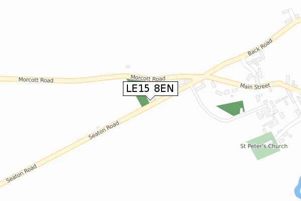LE15 8EN map - large scale - OS Open Zoomstack (Ordnance Survey)