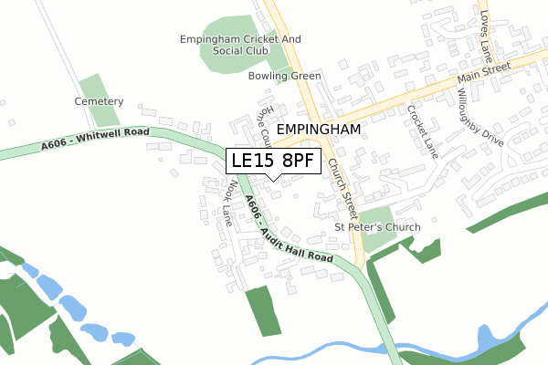 LE15 8PF map - large scale - OS Open Zoomstack (Ordnance Survey) LE15 8PF map - large scale - OS Open Zoomstack (Ordnance Survey)