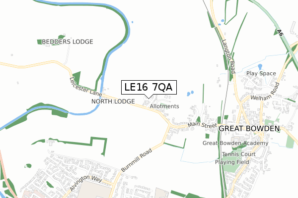 LE16 7QA map - small scale - OS Open Zoomstack (Ordnance Survey) LE16 7QA map - small scale - OS Open Zoomstack (Ordnance Survey)