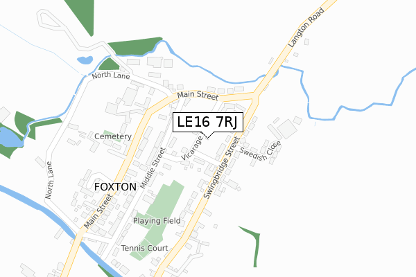 LE16 7RJ map - large scale - OS Open Zoomstack (Ordnance Survey) LE16 7RJ map - large scale - OS Open Zoomstack (Ordnance Survey)