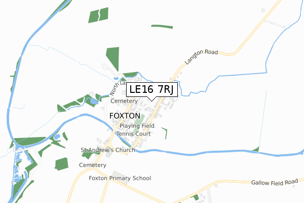 LE16 7RJ map - small scale - OS Open Zoomstack (Ordnance Survey) LE16 7RJ map - small scale - OS Open Zoomstack (Ordnance Survey)
