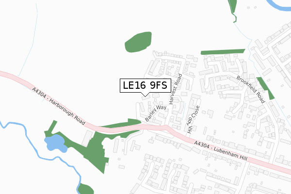 LE16 9FS map - large scale - OS Open Zoomstack (Ordnance Survey)