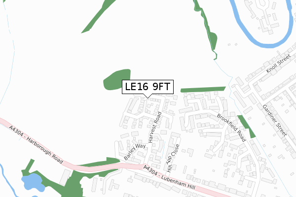LE16 9FT map - large scale - OS Open Zoomstack (Ordnance Survey)