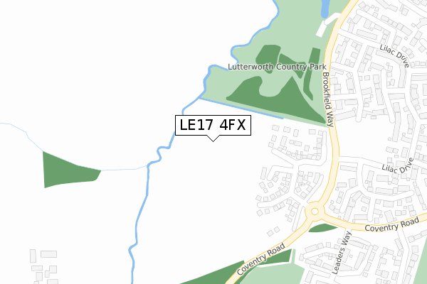 LE17 4FX map - large scale - OS Open Zoomstack (Ordnance Survey)
