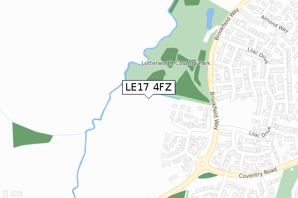 LE17 4FZ map - large scale - OS Open Zoomstack (Ordnance Survey)