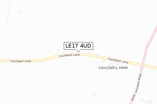 LE17 4UD map - large scale - OS Open Zoomstack (Ordnance Survey)