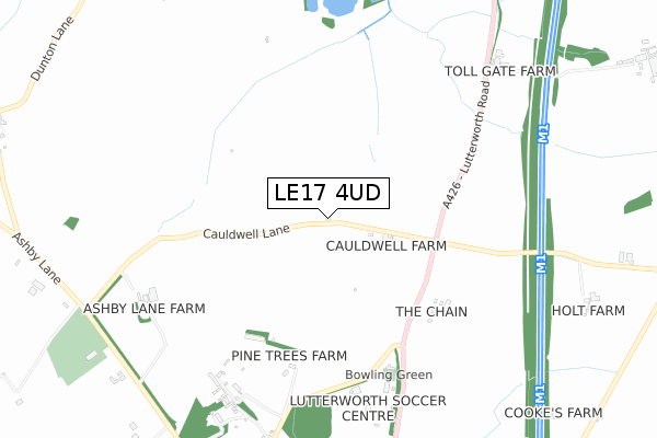 LE17 4UD map - small scale - OS Open Zoomstack (Ordnance Survey)
