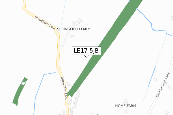 LE17 5JB map - large scale - OS Open Zoomstack (Ordnance Survey)