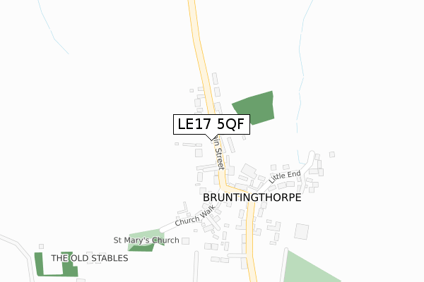 LE17 5QF map - large scale - OS Open Zoomstack (Ordnance Survey)