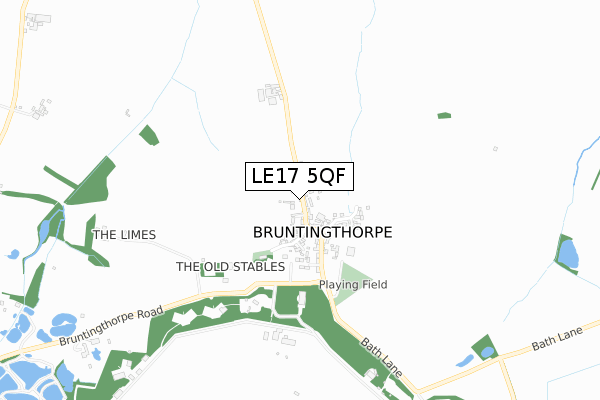 LE17 5QF map - small scale - OS Open Zoomstack (Ordnance Survey)