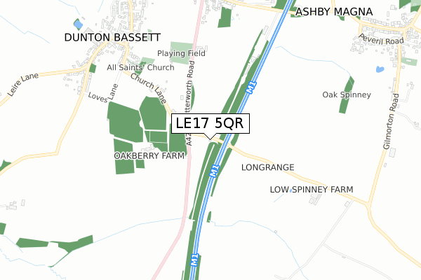 LE17 5QR map - small scale - OS Open Zoomstack (Ordnance Survey)