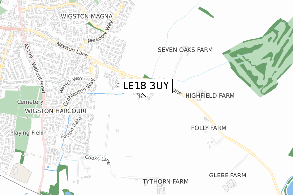 LE18 3UY map - small scale - OS Open Zoomstack (Ordnance Survey) LE18 3UY map - small scale - OS Open Zoomstack (Ordnance Survey)