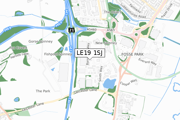LE19 1SJ map - small scale - OS Open Zoomstack (Ordnance Survey) LE19 1SJ map - small scale - OS Open Zoomstack (Ordnance Survey)