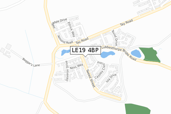 LE19 4BP map - large scale - OS Open Zoomstack (Ordnance Survey)