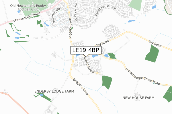 LE19 4BP map - small scale - OS Open Zoomstack (Ordnance Survey)