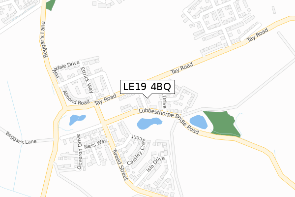 LE19 4BQ map - large scale - OS Open Zoomstack (Ordnance Survey)