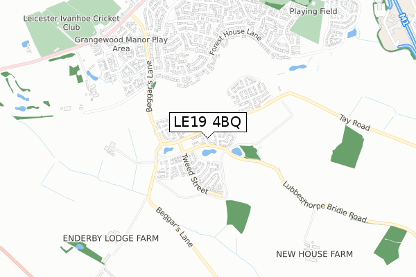 LE19 4BQ map - small scale - OS Open Zoomstack (Ordnance Survey)