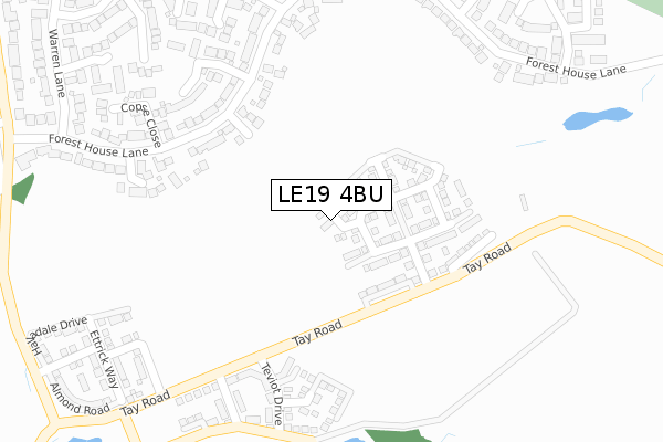 LE19 4BU map - large scale - OS Open Zoomstack (Ordnance Survey)