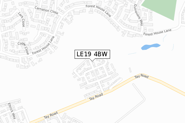 LE19 4BW map - large scale - OS Open Zoomstack (Ordnance Survey)